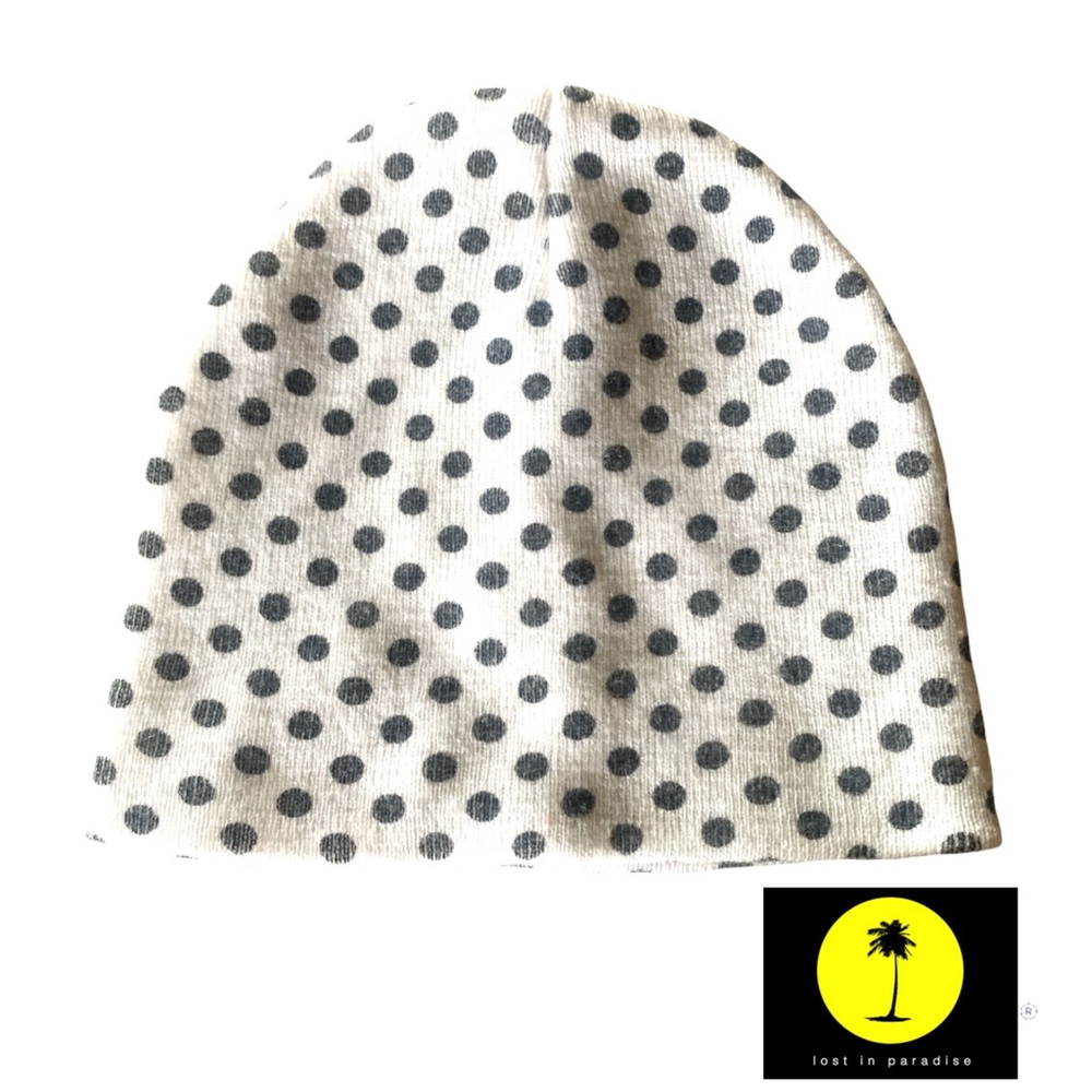 ☀️ Black and White Polka Dot Beanie ☀️